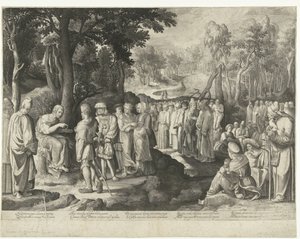 群衆に説教する洗礼者ヨハネ 作： Nicolaes de Bruyn