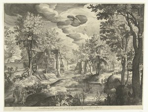 ハガルとイシュマエルのいる風景 作： Nicolaes de Bruyn