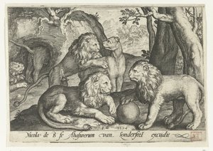 ライオンズ Animalivm qvadrvpedvm (シリーズタイトル) 風景の中の動物（シリーズタイトル） 作： Nicolaes de Bruyn