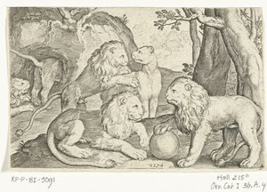 ライオンズ Animalivm qvadrvpedvm (シリーズタイトル) 風景の中の動物（シリーズタイトル） 作： Nicolaes de Bruyn