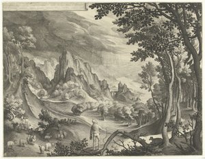 モーセはホレブ山で神に語りかけられる 作： Nicolaes de Bruyn