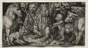 百獣の王、1594年。 作： Nicolaes de Bruyn