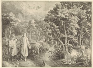 砂漠でのキリストの誘惑 作： Nicolaes de Bruyn