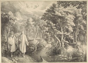 砂漠でのキリストの誘惑 作： Nicolaes de Bruyn