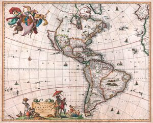 ヴィッシャーの新世界地図 作： Nicolaes the Elder Visscher