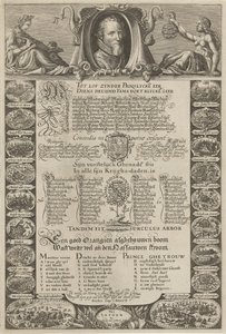 マウリッツ王子を称える寓意的な肖像画、1612 年 作： Nicolaes van Geelkercken