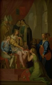 1460年、クリスチャン1世はホルスタイン属州を公国に昇格させた 作： Nicolai Abildgaard