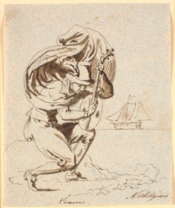 ポルトガルの詩人カモエンスの横顔が右に写っている 作： Nicolai Abildgaard