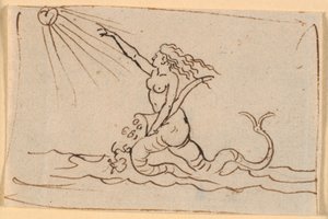 太陽に向かって上向きの人魚 作： Nicolai Abildgaard