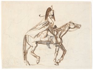馬に乗った軍人の似顔絵 作： Nicolai Abildgaard