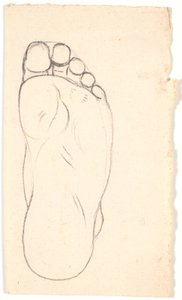 下から見た足の研究。 かかと 作： Nicolai Abildgaard