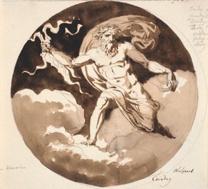 木曜日。 右手に稲妻を持つジュピター 作： Nicolai Abildgaard