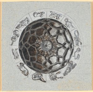 ドームの幾何学的装飾のドラフト。 熱帯のサインの外 作： Nicolai Abildgaard