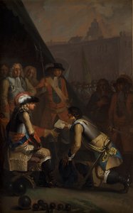 マグヌス・ステンボックが1714年にトーニング要塞をフリードリヒ4世に明け渡す、1785年。 作： Nicolai Abraham Abildgaard
