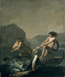 「ニールスクリムの地下の旅」のシーン 作： Nicolai Abraham Abildgaard