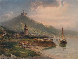 ブラウバッハと死ぬマルクスブルク、ブラウバッハとマルクスブルク城、1923年。 作： Nicolai Astudin