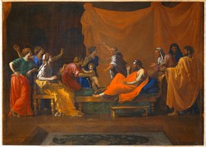 Moise enfant foulant aux pieds la couronne de Pharaon - ファラオの王冠を踏みつける幼児モーセ。 作： ニコラ (所属) プッサン