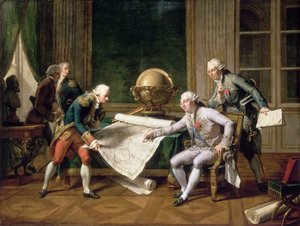 1785 年 6 月 29 日、ラ ペルーズ大佐に指示を与えるルイ 16 世