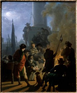 1789年の革命家のビバーク風景 ニコラ・トーナイ（1755-1830）の絵画 作： Nicolas Antoine Taunay