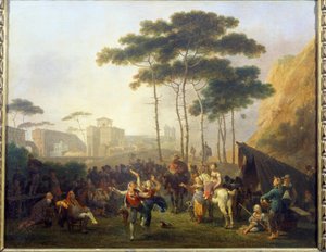 村の踊り ニコラ・トーナイ（1755-1830）の絵画 19世紀 ランス、ボザール美術館 作： Nicolas Antoine Taunay