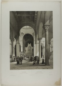 アンコーナ：聖シリアクスの内部（『Italie Monumentale et Pittoresque』より、プレート38 作： Nicolas Chapuy