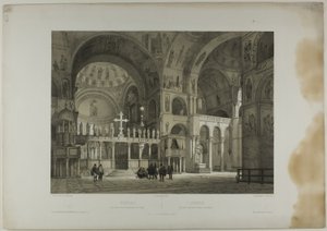 ヴェネツィアサンマルコ寺院の第二内観（『Italie Monumentale et Pittoresque』より16枚目 作： Nicolas Chapuy
