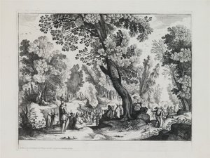 洗礼者聖ヨハネの説教のある森の風景 作： Nicolas Cochin