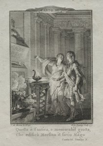 魔術師マーリンの洞窟にて、1771年。 作： Nicolas Delaunay