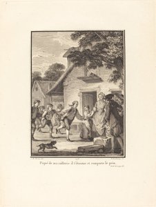私の嘲笑に刺され、彼は努力して賞を獲得した 作： Nicolas Delaunay after Jean Michel Moreau