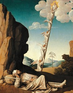 ヤコブの夢、1500年頃、ニコラス・ディプレ（1495〜1532年頃活動）作、キャンバスに移されたパネルに油彩 作： Nicolas Dipre