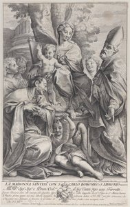 聖リボリウスとカルロ・ボロメオとの聖母子、1693-95., 1693-95. 作： Nicolas Dorigny
