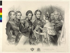 ヴィクトリア女王、フランス国王ルイ・フィリップにガーター勲章を贈る