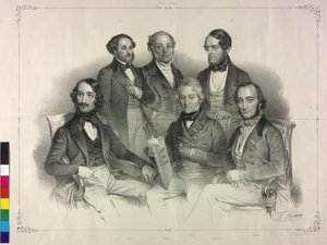有名なヴァイオリニスト、ヘンリー・ウィルヘルム・エルンストのイメージのタブロー（リトグラフ） 作： Nicolas Eustache Maurin
