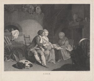ソワールの夕べ、1780 年代。 作： Nicolas Francois Regnault