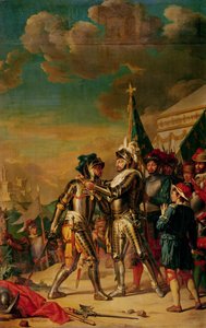 アンリ2世（1519〜59年）、サンミッシェル騎士団の鎖をガスパールドソーク（1509〜73）に贈る、タヴァンヌ伯爵、レンティの戦い後、1554年8月13日、1789年