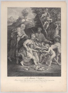 聖エリザベスと天使たちのいる聖家族、ca. 1729年頃。 1729年。