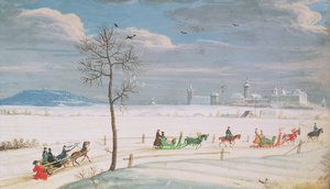 そりのあるドイツの雪景色 作： Nicolas Hoffmann