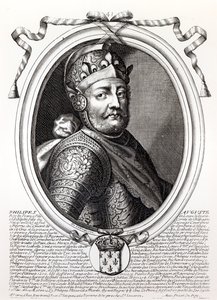フィリップアウグストゥス2世（1165-1223）フランス王、「オーモンドのフランス王、ファラモンドからルイ14世まで」、1679年 作： Nicolas II de Larmessin