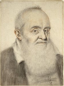 ひげを生やした男の頭（紙に色のチョーク） 作： Nicolas Lagneau or Lanneau