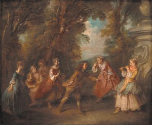 野外で遊ぶ子供たち 作： Nicolas Lancret