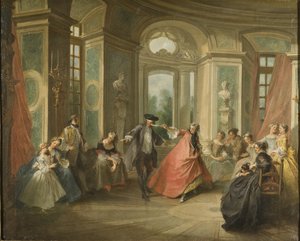 コラン・メイヤール - 盲人の水差し、ランクレ、ニコラ（1690-1743）作。キャンバスに油彩。寸法：37x47 cm。ストックホルム国立博物館 作： Nicolas Lancret