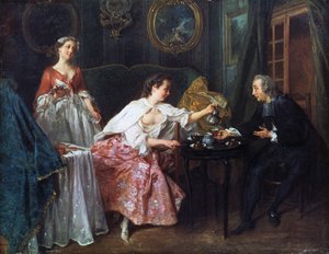 1日の4回：朝、1739 作： Nicolas Lancret