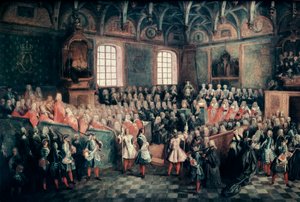 パリの議会で正義の座、1723 作： Nicolas Lancret