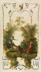 シーソー》1723-27年頃（キャンバスに油彩） 作： Nicolas Lancret