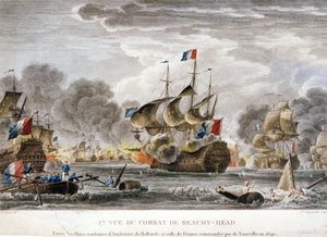 アウクスブルク同盟戦争：ニコラ・オザンヌ（1728-1811）作「1690年7月10日、フランス艦隊と英蘭艦隊によるベヴェジエ岬またはビーチー・ヘッドの海戦の眺め 作： Nicolas Ozanne