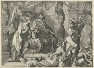 Aegidius Le Maistre (1663) のプロモーション プリント、上部 作： Nicolas Pitau (I)
