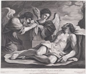 死んだキリストを悼む天使たち, ca. 1690-1720年、約。 1690-1720。 作： Nicolas Pitau
