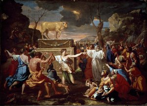 金の子牛の崇拝 作： Nicolas Poussin