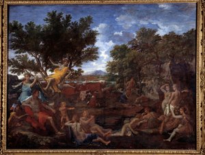 ダフネに恋するアポロ。ニコラ・プッサンの絵画 作： Nicolas Poussin