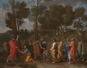 奉献の秘跡（キリストはピーターに鍵を与えます）。 1637-40年頃 作： Nicolas Poussin